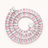 Chaîne Tennis Baguette rose et blanc